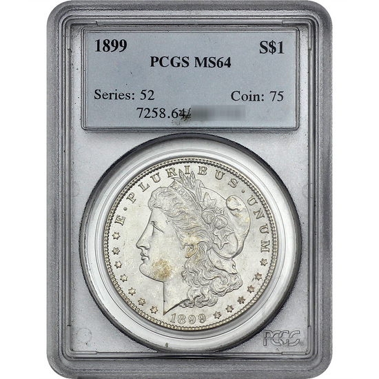 1899 Morgan Silver Dollar MS64 PCGS Blue Label