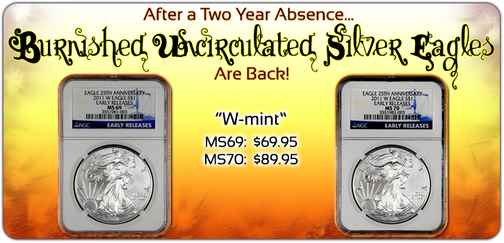 2011 W Burnished Silver American Eagles
