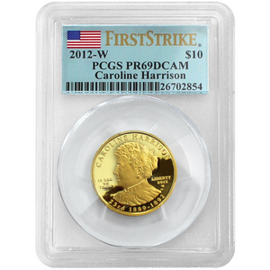 2012 W First Spouse Caroline Harrison Half Ounce Gold PR69 DCAM FS PGCS