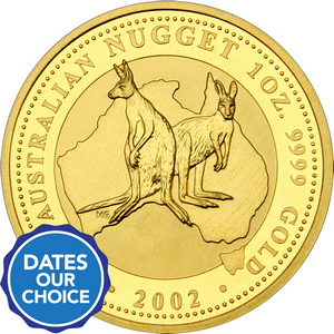 Australia Gold Kangaroo Nugget 1oz BU Date Our Choice
