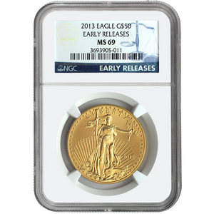 2013 Gold American Eagle 1oz MS69 ER NGC Blue Label