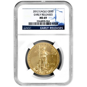 2012 Gold American Eagle 1oz MS69 ER NGC Blue Label