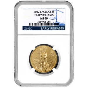 2012 Gold American Eagle Half Ounce MS69 ER NGC Blue Label