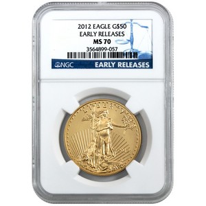 2012 Gold American Eagle 1oz MS70 ER NGC Blue Label