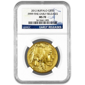 2012 Gold Buffalo 1oz MS70 ER NGC Blue Label