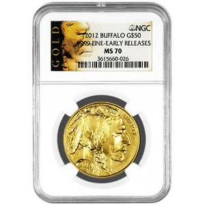2012 Gold Buffalo 1oz MS70 ER NGC Buffalo Label