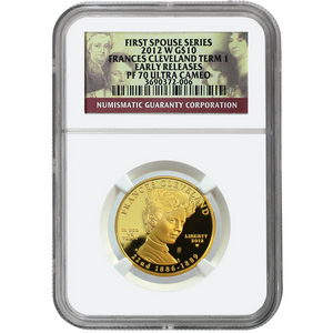 2012 W First Spouse  Frances Cleveland First Term Half Ounce Gold Coin PF70 UC ER NGC
