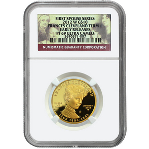 2012 W First Spouse  Frances Cleveland First Term Half Ounce Gold Coin PF69 UC ER NGC
