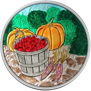 Harvest 1oz .999 Silver Medallion Enameled