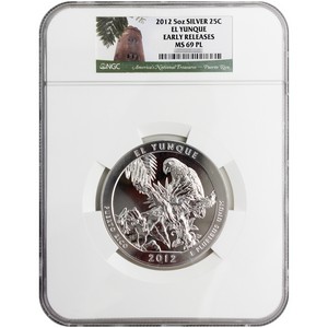 2012 America The Beautiful Silver 5oz El Yunque MS69 PL ER NGC