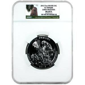 2012 America The Beautiful Silver 5oz El Yunque MS68 PL ER NGC