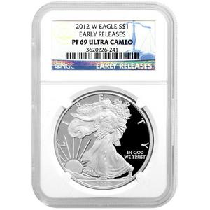 2012 W Silver American Eagle PF69 UC ER NGC Blue Label
