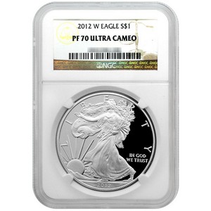 2012 W Silver American Eagle PF70 UC NGC Brown Label