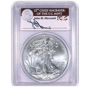 2012 W Silver American Eagle MS69 Burnished FS PCGS John M. Mercanti Signed Label