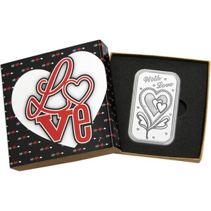 With Love 1oz .999 Silver Bar Dated 2013