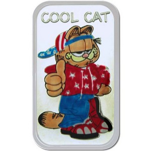 Garfield Cool Cat 1oz .999 Silver Bar Enameled
