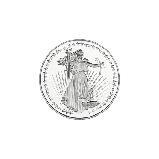 SilverTowne Trademark Saint-Gauden Replica Half Ounce .999 Silver Medallion
