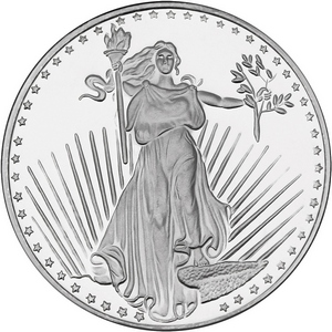 SilverTowne Trademark Saint-Gauden Replica 1oz .999 Silver Medallion