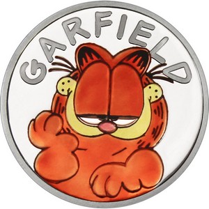 Garfield 1oz .999 Silver Medallion Enameled