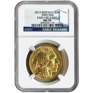 2013 Gold Buffalo 1oz MS70 ER NGC Blue Label