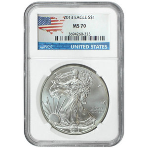 2013 Silver American Eagle MS70 NGC Country Label