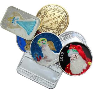 Our Choice Design Silver 1oz Medallion or Ingot Enameled or Goldplated Dated 2012