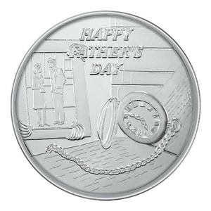 Fathers Day Pocket Watch 1oz .999 Silver Medallion Dated 2013
