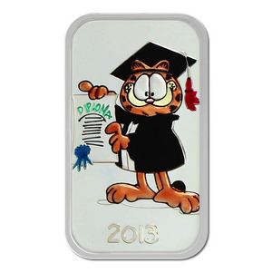 2013 Garfield Graduation 1oz .999 Silver Bar Enameled