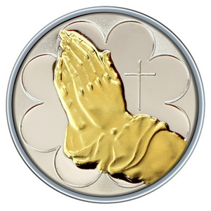 Praying Hands 1oz .999 Silver Medallion Gold Plated