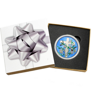 Religious Cross 1oz .999 Silver Medallion Enameled