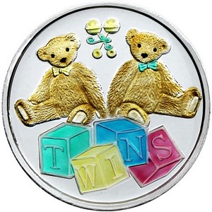 Twins 1oz .999 Silver Medallion Enameled