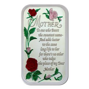 Mother Poem 1oz .999 Silver Bar Enameled