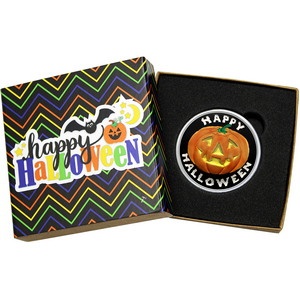 Happy Halloween Pumpkin 1oz .999 Silver Medallion Enameled