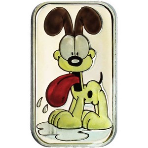 Garfield Odie 1oz .999 Silver Bar Enameled