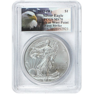 2013 W Silver American Eagle Struck at West Point MS70 FS PCGS Eagle Label