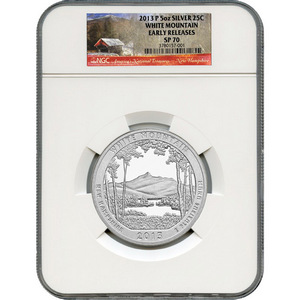 2013 P America The Beautiful Silver 5oz White Mountain SP70 ER NGC