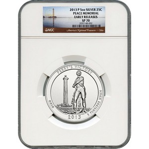 2013 P America The Beautiful Silver 5oz Perry's Victory SP70 ER NGC