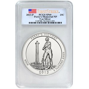 2013 P America The Beautiful Silver 5oz Perry's Victory SP69 FS PCGS