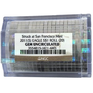 2011 S Silver American Eagle Struck at San Francisco Roll of 20 Gem UNC NGC