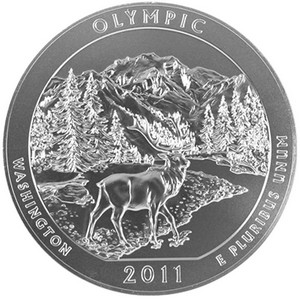 2011 P America The Beautiful Silver Olympic 5oz Vapor Blasted UNC