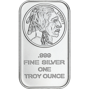 SilverTowne Trademark Buffalo Replica 1oz .999 Silver Bar