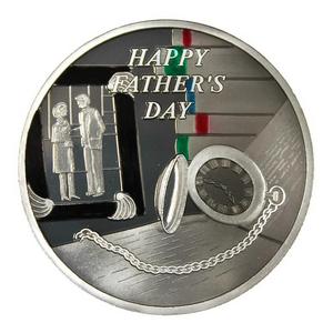 Fathers Day Pocket Watch 1oz .999 Silver Medallion Enameled