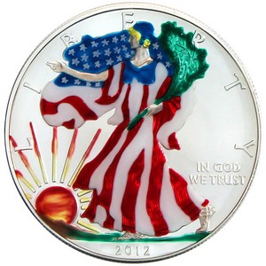 2012 Silver American Eagle BU Enameled