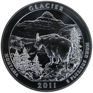 2011 America the Beautiful Silver 5oz Glacier UNC