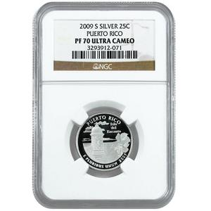 2009 S Silver Puerto Rico US Territories Quarter PF70 UC NGC