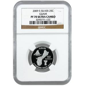 2009 S Silver Guam US Territories Quarter PF70 UC NGC