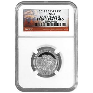 2012 S America The Beautiful Silver Quarter Denali PF69 UC ER NGC