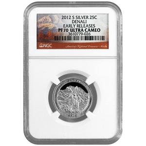 2012 S America The Beautiful Silver Quarter Denali PF70 UC ER NGC
