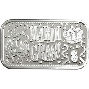 Mardi Gras 1oz .999 Silver Bar