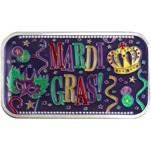 Mardi Gras 1oz  .999 Silver Bar Enameled